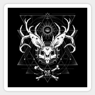 Bunny Deer Skull Geometry Magnet